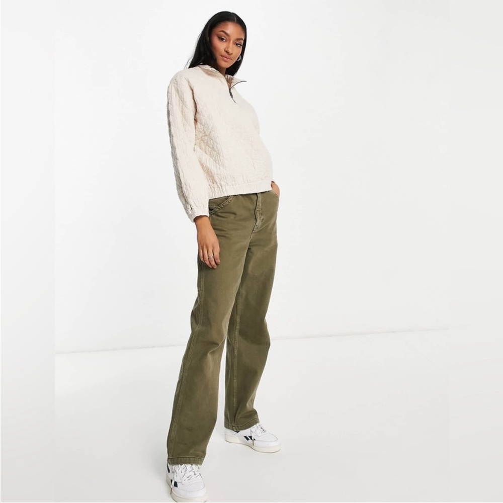 Madewell Diamond Jacquard Half-Zip Pullover Oatmeal | Size S Funnel Neck